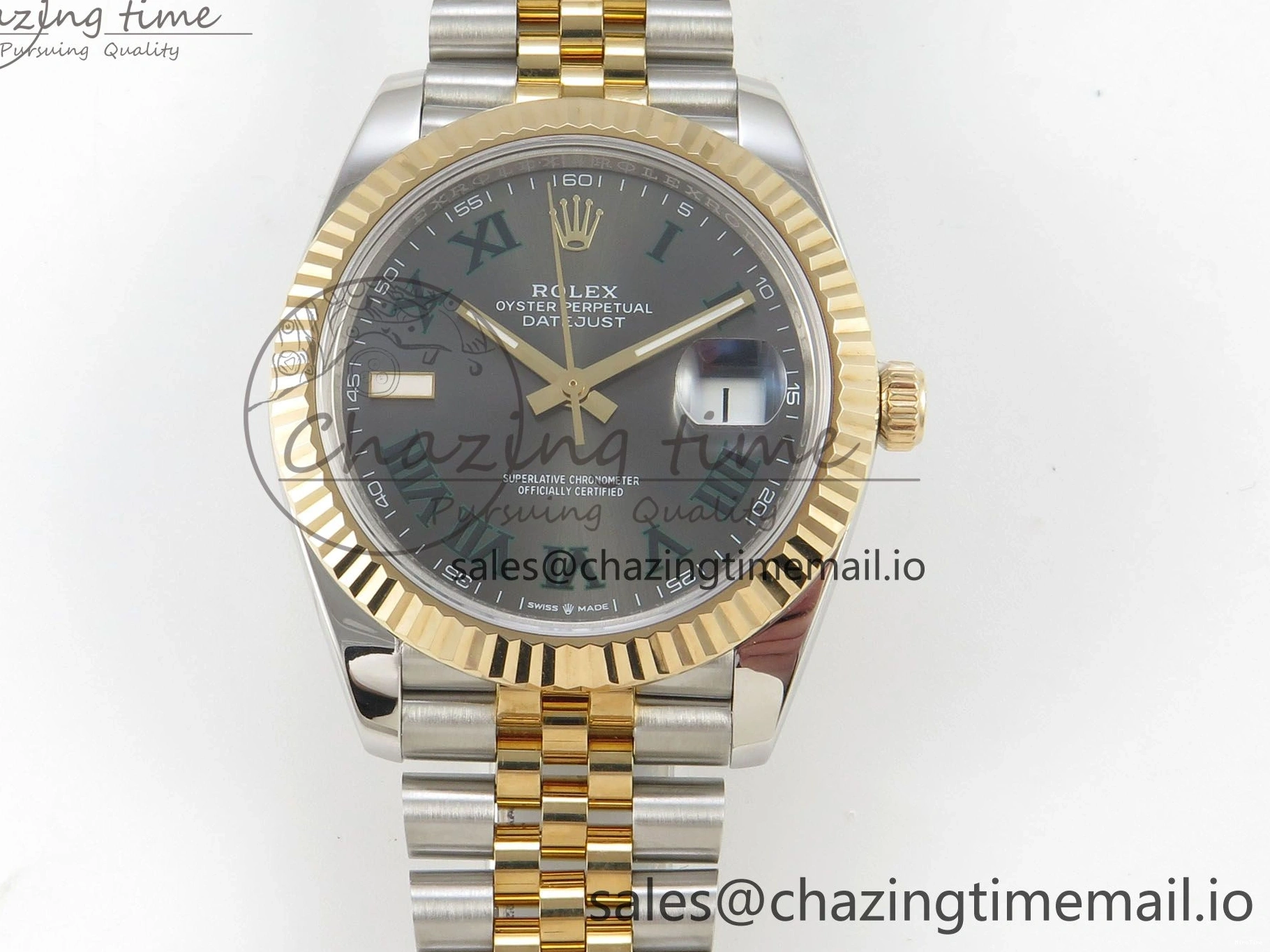 MiroTime 0424 Reliable DateJust 41mm 126333 SS YG 3EF 1:1 Best Edition Gray Roman Dial on SS YG Jubilee Bracelet SA 302